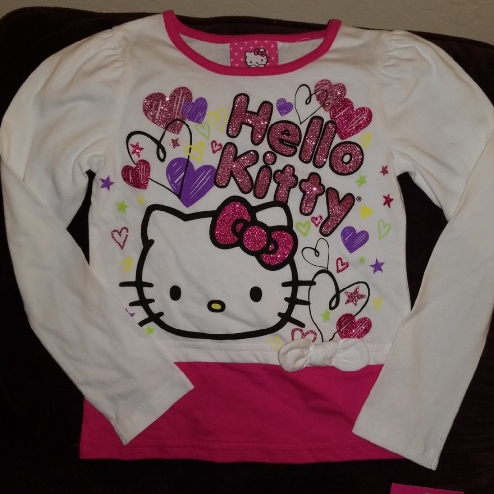 NWT Hello Kitty Long Sleeve Hearts & Sparkles Tee